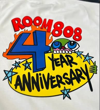 Room 808 custom printed brand apparel