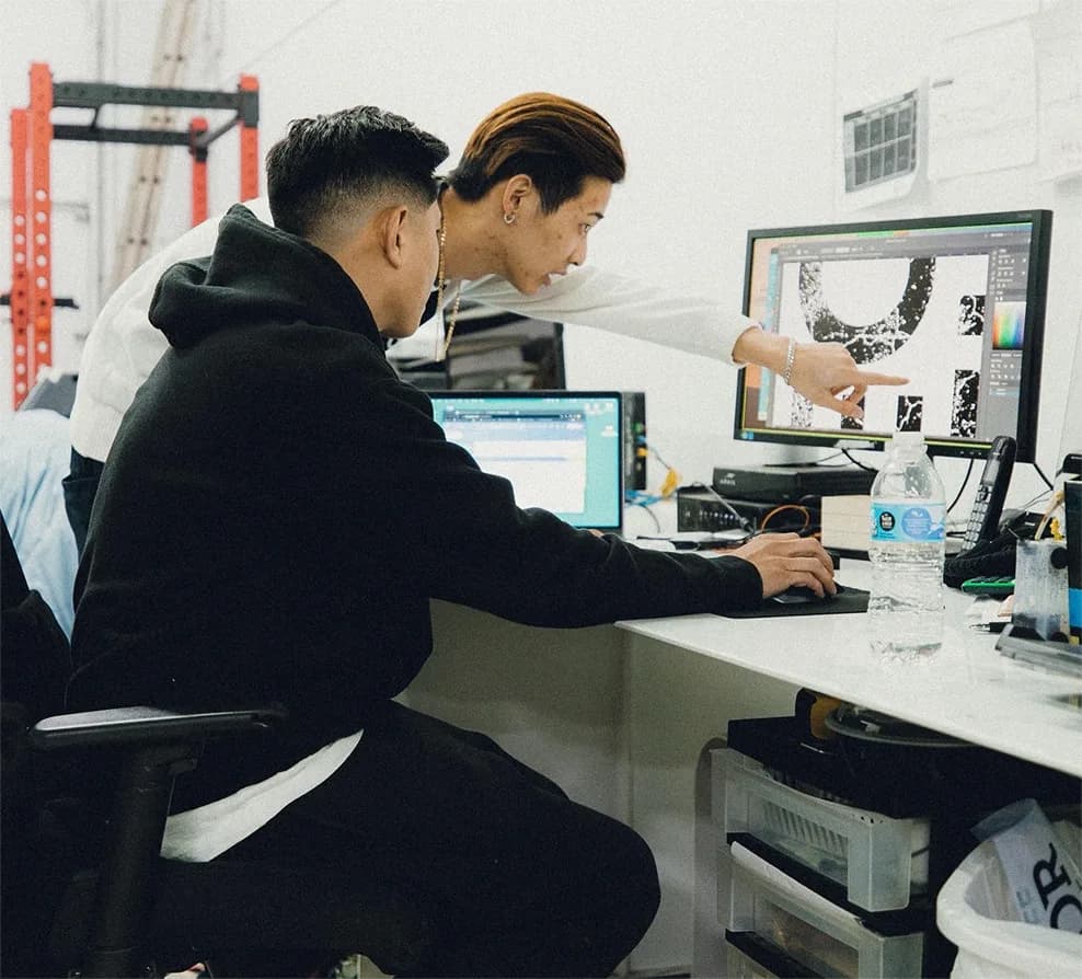In-house design team preparing print-ready file