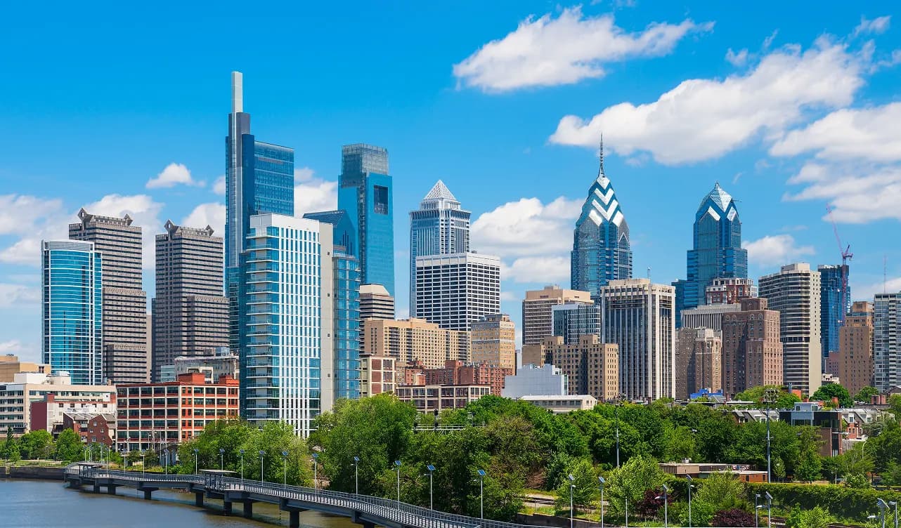 Philadelphia skyline background