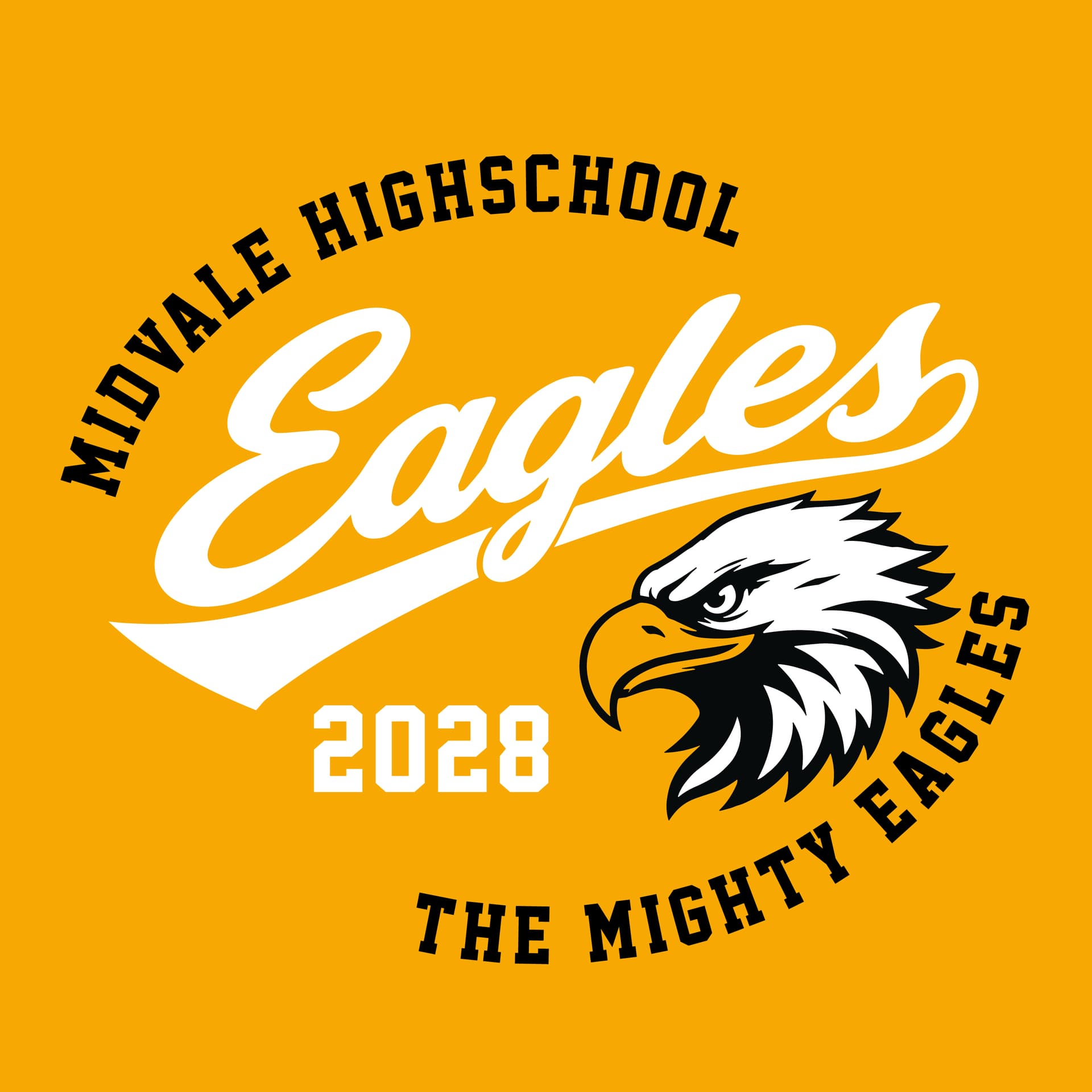 Sports Teams t-shirt design template: Eagles Script 2028