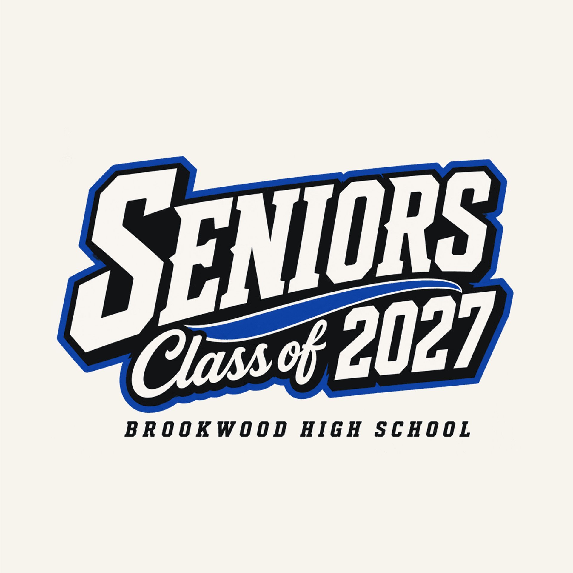 Schools & Education t-shirt design template: Seniors 2027 Varsity Shirt